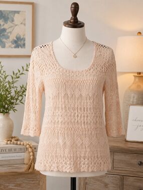 Lucky Brand Soft Peach Knit Top